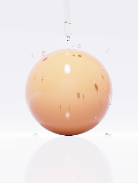 Skin ball with water drop