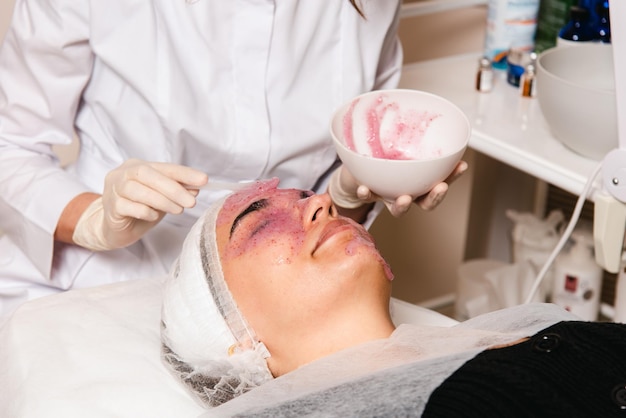 Skin care clinic procedures for facial skin elasticity