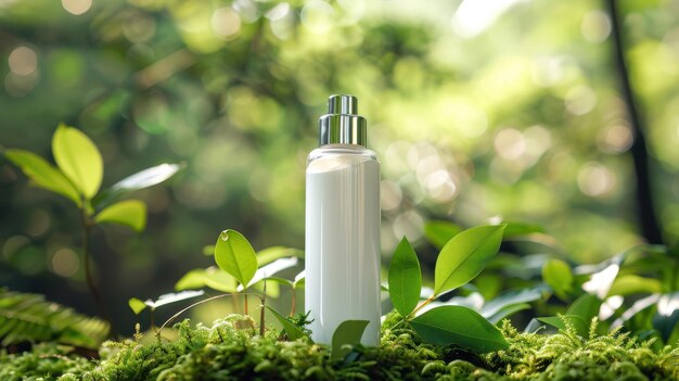 Photo the skincare bottle in nature