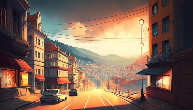 Skopje dream city Creative illustration Ai Generate