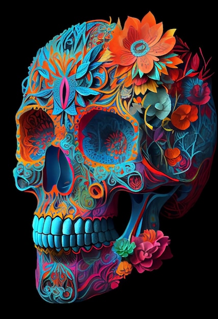 Skull candy illustration Generative AI