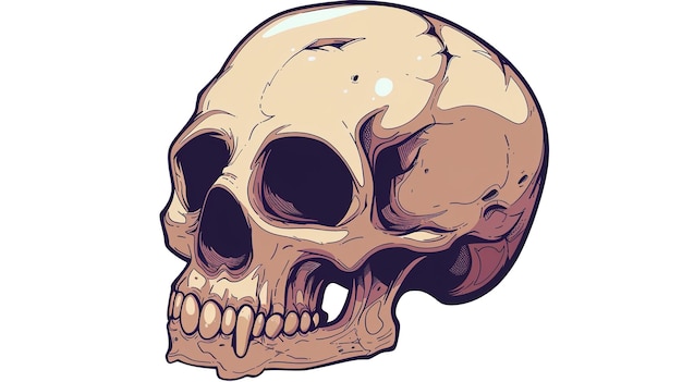 skull in cartoon style