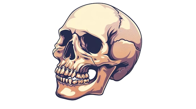 skull in cartoon style