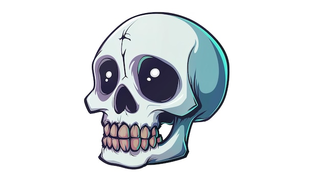 Photo skull in cartoon style