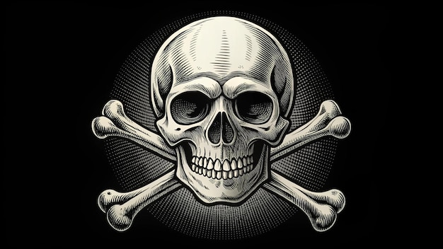 Photo a skull and crossbones image of a skull with crossed bones