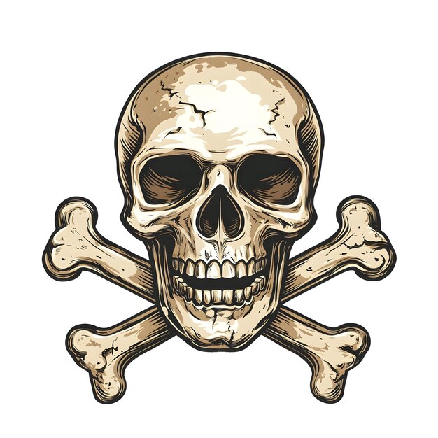 Photo a skull and crossbones logo with a skull and bones