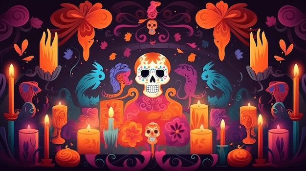 Skull Day of the Dead concept