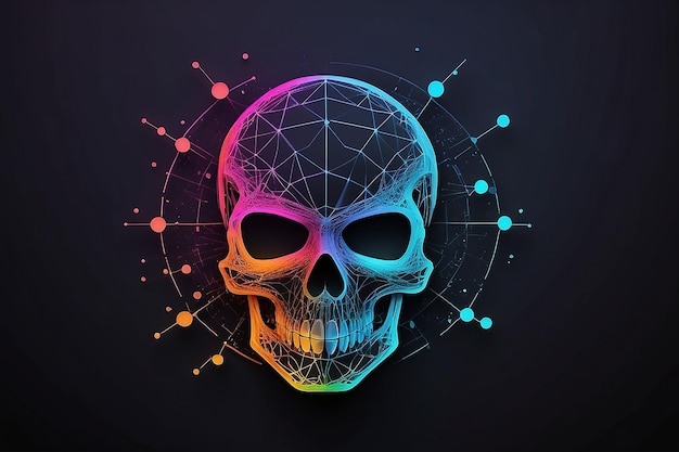 Photo skull icon in web space possibility of data loss