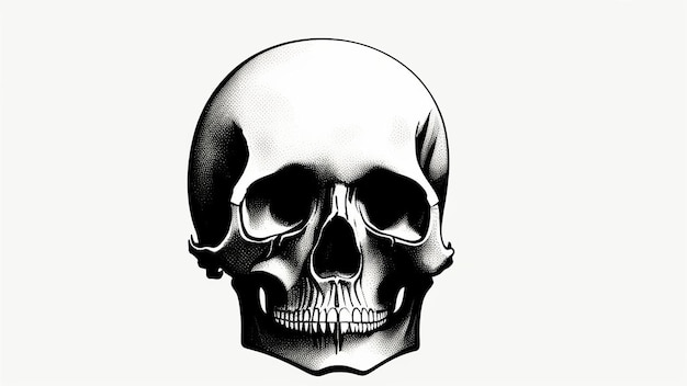 Skull illustration on white background