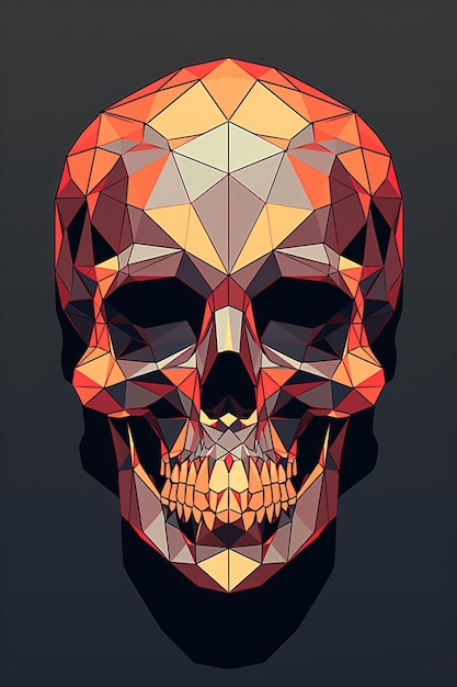 a skull made of triangles on a black background