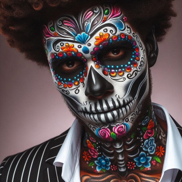 Photo skull makeup and day of the dead makeup