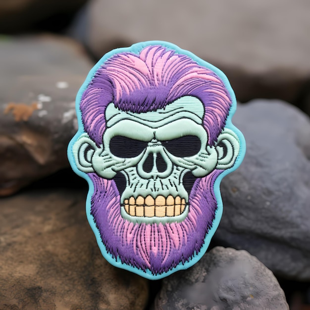 Photo skull mascot logorealistic zombie face stickerskull head illustrationcartoon skull