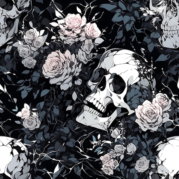 Skull seamless pattern for print and textile