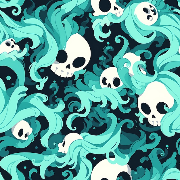 Skull seamless pattern for print and textile