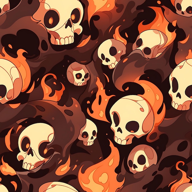 Skull seamless pattern for print and textile