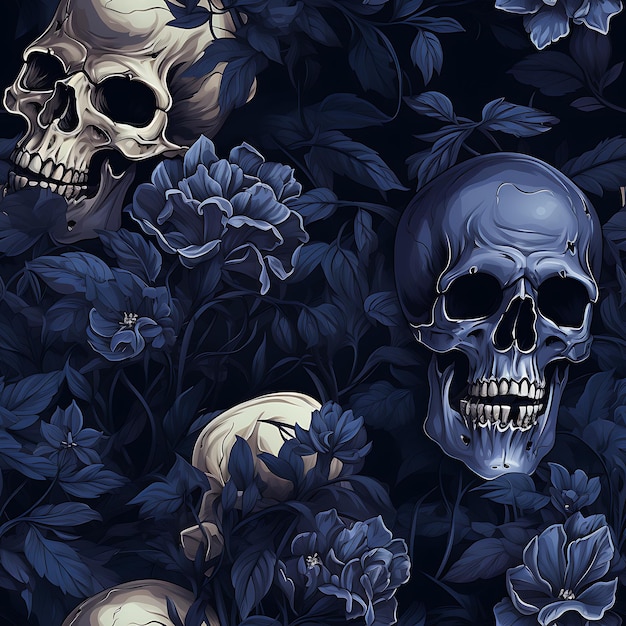 Skull seamless pattern for print and textile