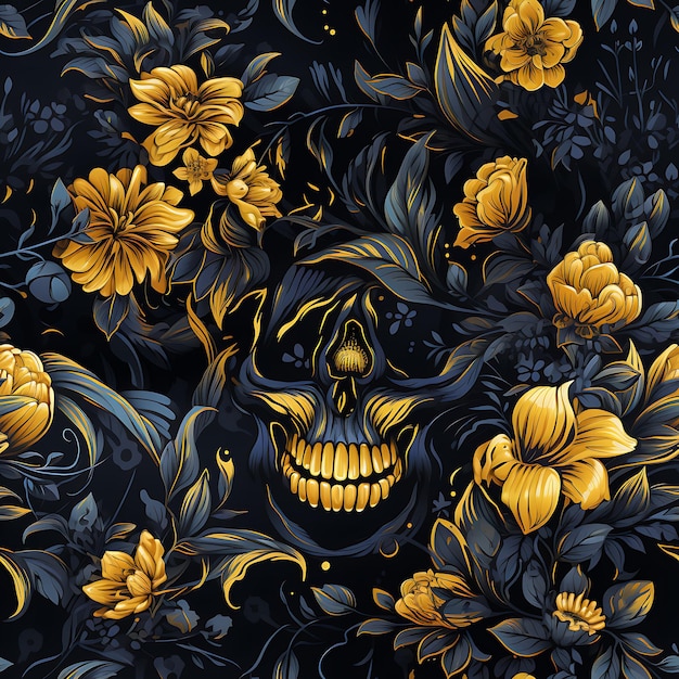 Skull seamless pattern for print and textile