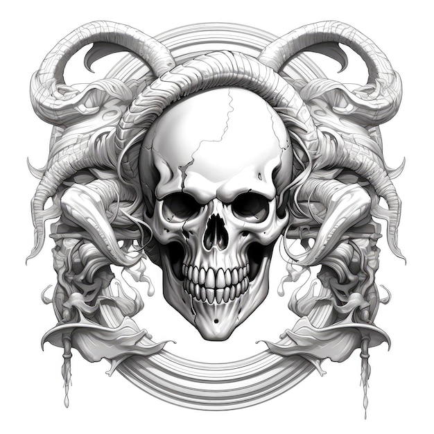 Skull on snake background