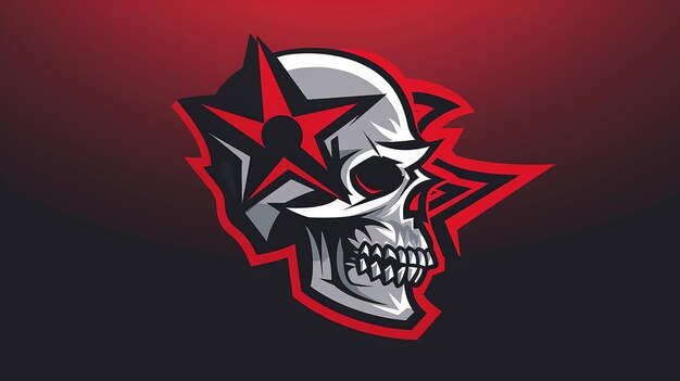 Skull Sports Team Logo Angular Side Graphic Design