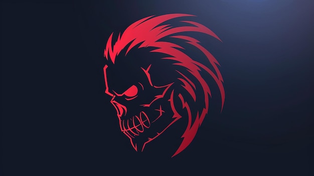 Photo skull sports team logo angular side graphic design