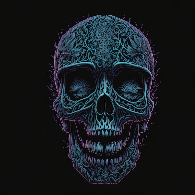 a Skull sticker tshirt design anthropomorphic hyperrealism beautiful detailed