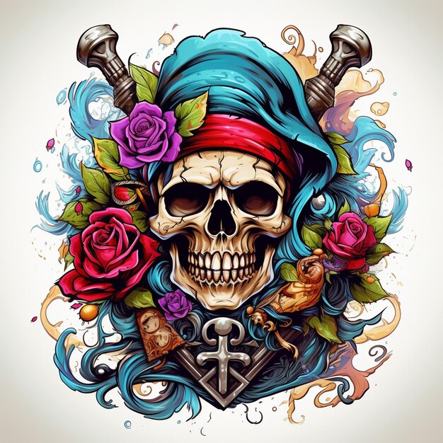 A skull t shirt design