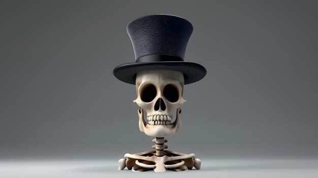 Photo skull in top hat