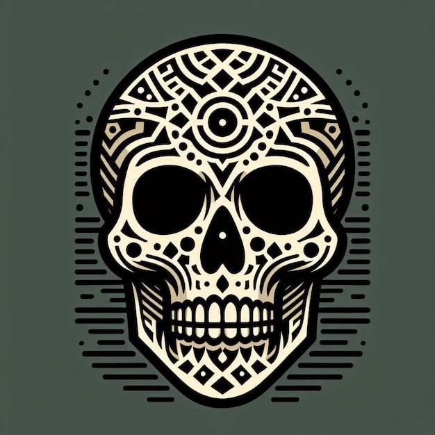 Skull in vintage stule Vintage human skull concept Crossing bones skull vector logo A black and whit