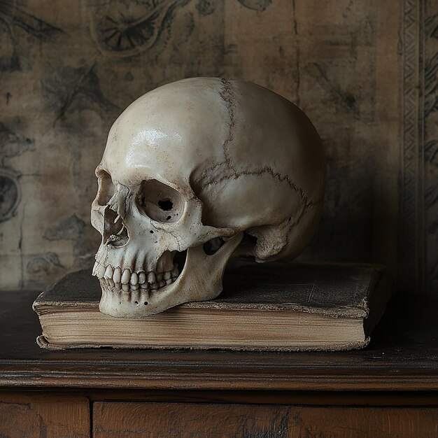 Photo skull in vintage style