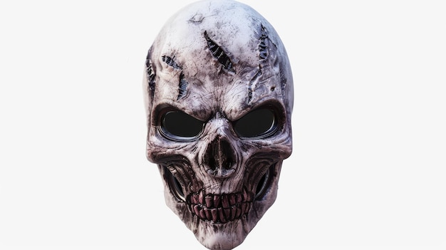 A skull with a black mask on it