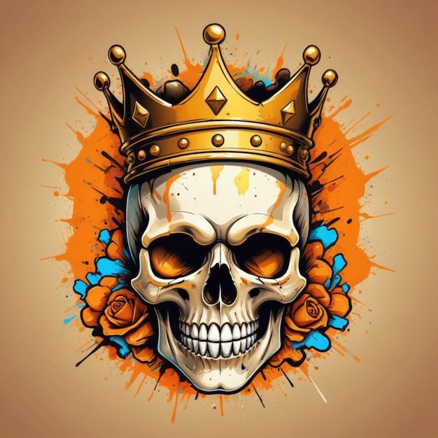 a skull with a crown and a crown on it