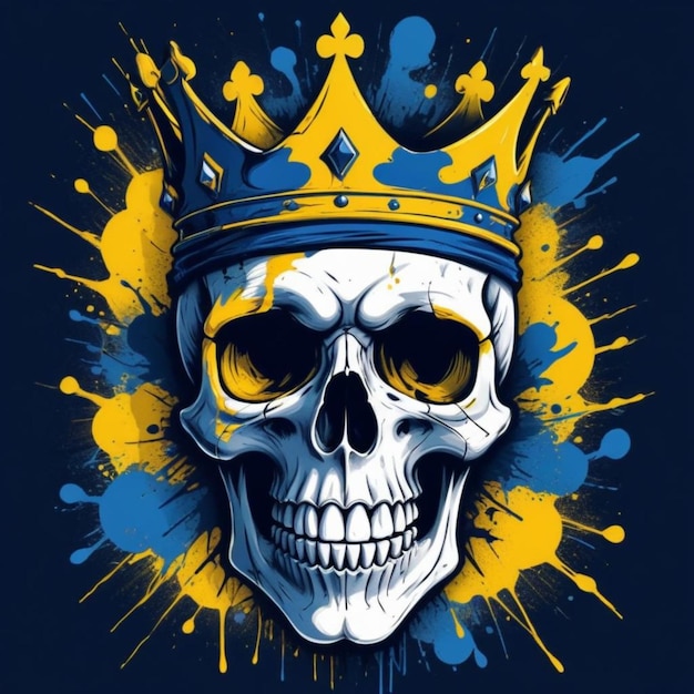 a skull with a crown and a crown on it