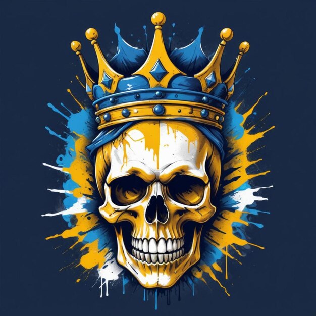 a skull with a crown and a skull on it