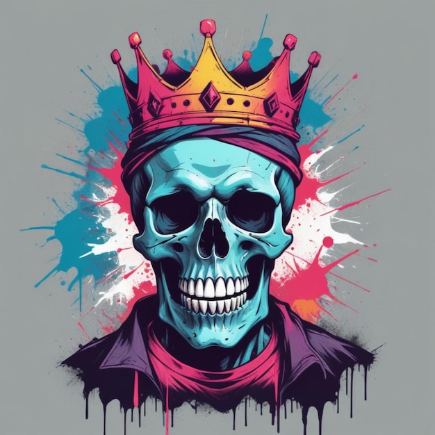 a skull with a crown and a skull on it