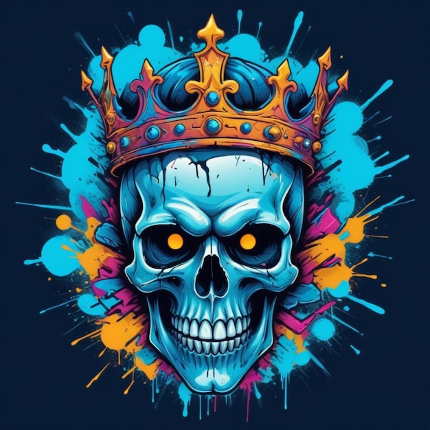 a skull with a crown and a skull on it