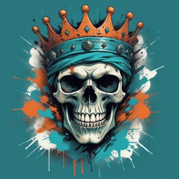 Photo a skull with a crown and a skull on it