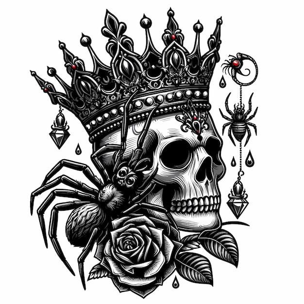 a skull with a crown and a skull on it