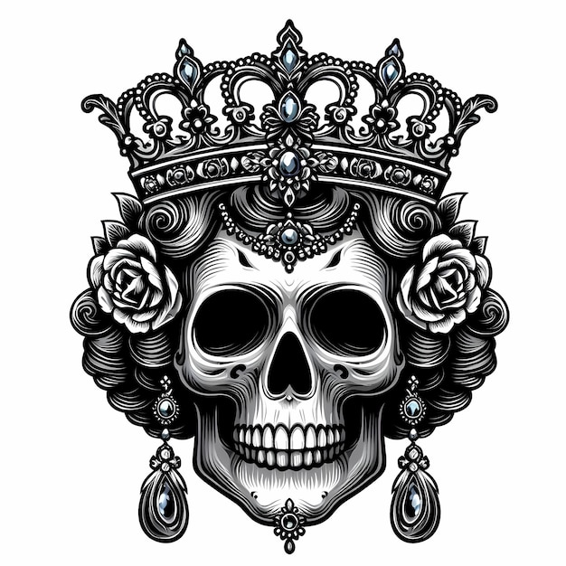 Photo a skull with a crown that says quot the word quot on it