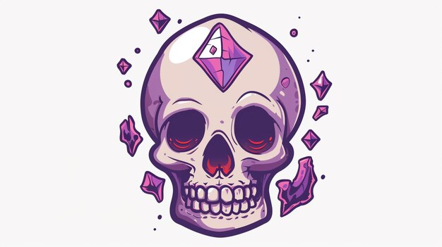 Photo a skull with a diamond in the middle and a triangle in the middle