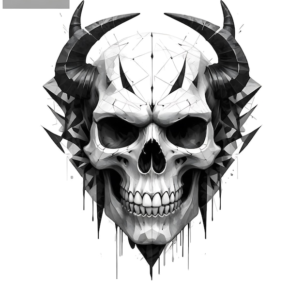 Photo a skull with a dragon face and a skull on it 1