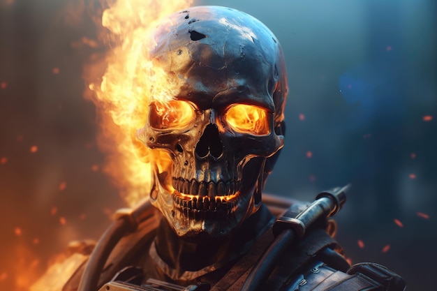 A skull with fire on his face is shown in this image from the game battlefield.