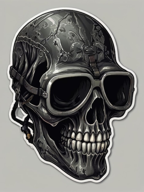 a skull with goggles and a skull on it