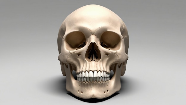 a skull with a missing jaw and a missing tooth