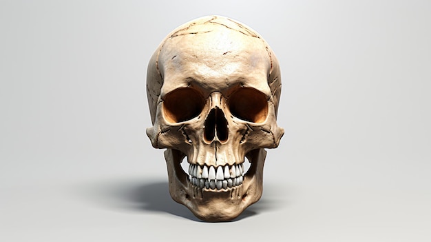 a skull with a missing teeth and a white lower jaw