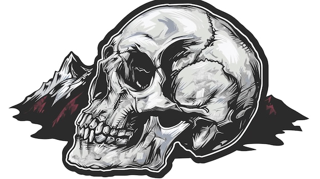 a skull with a red x on it is drawn on a black background