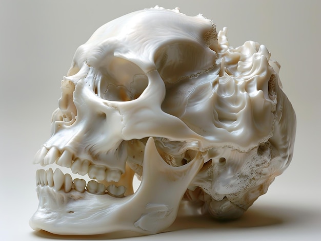 Photo a skull with a sharp teeth and a small nose