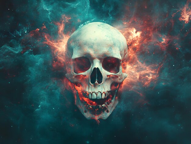 a skull with a skull in the center of the universe