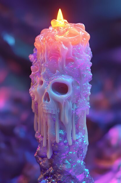 a skull with a skull on it is made of purple and purple