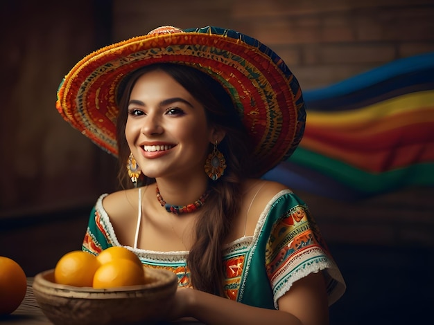 a skull with a sombrero on it is decorated with flowers