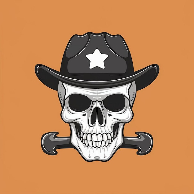 Photo a skull with a star on it that says quot cowboy quot